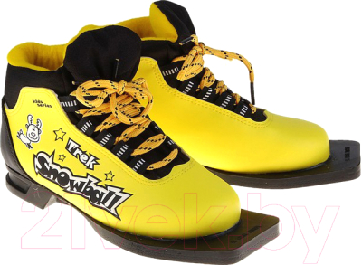 Ботинки для беговых лыж TREK Snowball (желтый/черный, р-р 34)