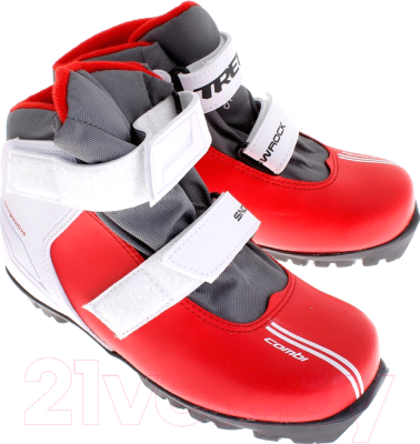 Ботинки для беговых лыж TREK Snowrock NNN (красный/черный, р-р 36)