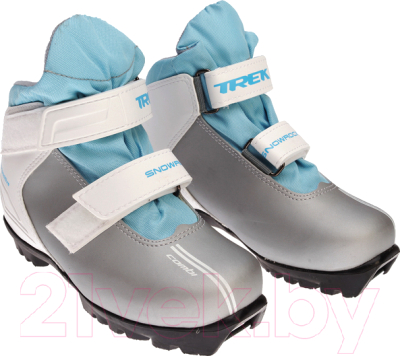 Ботинки для беговых лыж TREK Snowrock NNN (серебристый/голубой, р-р 32)