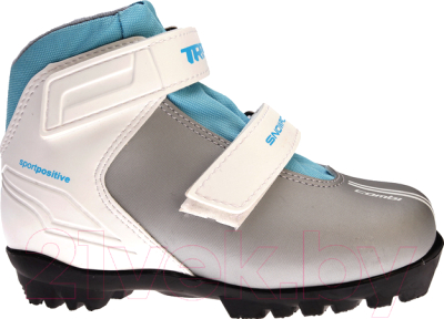 Ботинки для беговых лыж TREK Snowrock NNN (серебристый/голубой, р-р 34)