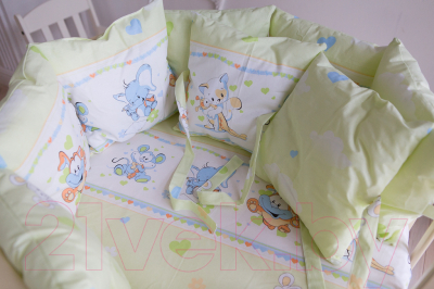 Комплект постельный для малышей Баю-Бай Улыбка К51-У3 (зеленый)