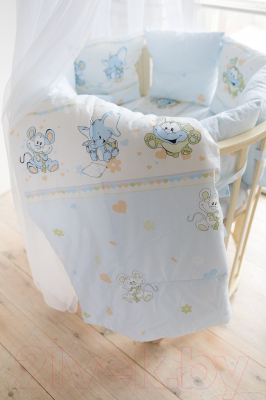 Комплект постельный для малышей Баю-Бай Улыбка К51-У4 (голубой)