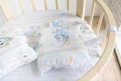 Комплект постельный для малышей Баю-Бай Улыбка К51-У4 (голубой)