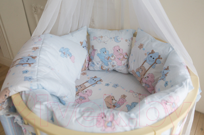 Комплект постельный для малышей Баю-Бай Забава / К51-З4 (голубой)