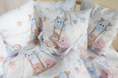 Комплект постельный для малышей Баю-Бай Забава / К51-З4 (голубой)