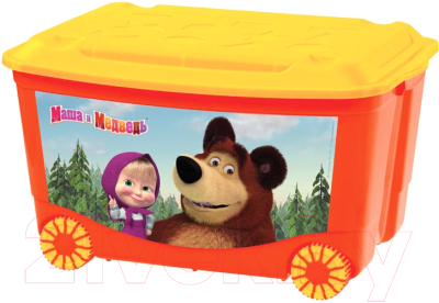 Ящик для хранения Бытпласт Маша и медведь 4313794 (красный)