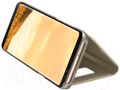 Чехол-книжка Samsung Clear View Standing Cover для S8+ / EF-ZG955CFEGRU (золотистый)