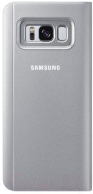 Чехол-книжка Samsung Clear View Standing Cover для S8 / EF-ZG950CSEGRU (серебристый)