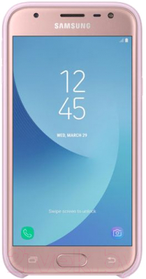 Чехол-накладка Samsung Dual Layer Cover для J3 (2017) / EF-PJ330CPEGRU (розовый)