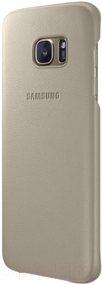 Чехол-накладка Samsung Leather Cover для S7 Edge / EF-VG935LUEGRU (бежевый)