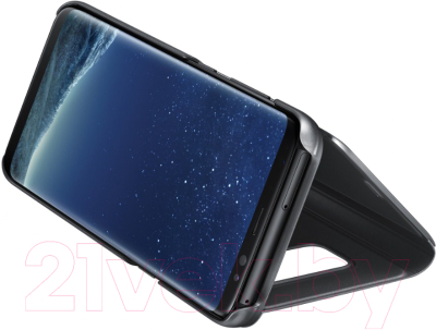 Чехол-книжка Samsung Clear View Standing Cover для S8+ / EF-ZG955CBEGRU (черный)