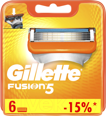 Набор сменных кассет Gillette Fusion (6шт)