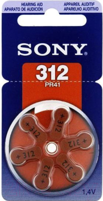 Комплект батареек Sony PR312D6N (6шт)
