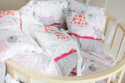 Комплект постельный для малышей Баю-Бай Дружба / К51-Д1 (красный)