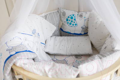 Комплект постельный для малышей Баю-Бай Дружба К51-Д4 (синий)