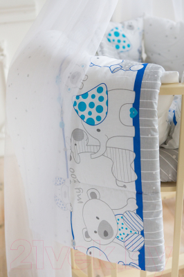 Комплект постельный для малышей Баю-Бай Дружба К51-Д4 (синий)