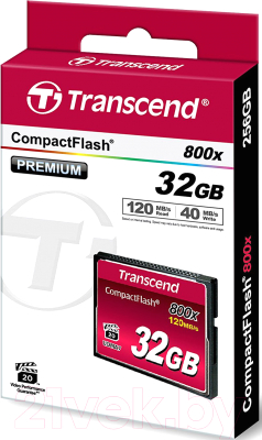 Карта памяти Transcend 800x CompactFlash Premium 32GB (TS32GCF800)