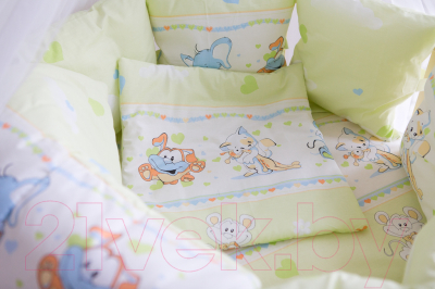 Комплект постельный для малышей Баю-Бай Улыбка К91-У3 (зеленый)