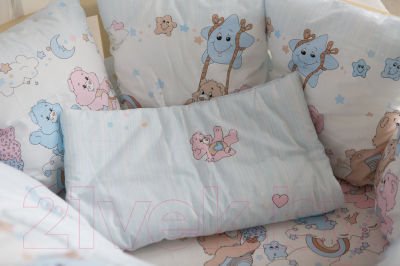 Комплект постельный для малышей Баю-Бай Забава / К91-З4 (голубой)