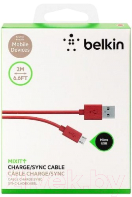 Кабель Belkin F2CU012bt2M-RED (красный)