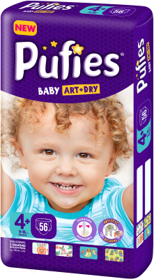 Подгузники детские Pufies Baby Art&Dry 4+ Maxi+ (56шт)