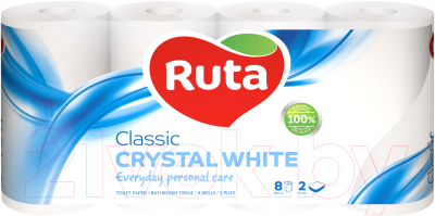 Туалетная бумага Ruta Classic (белая, 8рул)