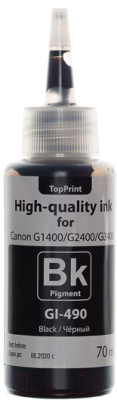 Контейнер с чернилами TopPrint GI-490 Black Pigment (70мл)