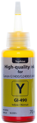 Контейнер с чернилами TopPrint GI-490 Yellow (70мл)