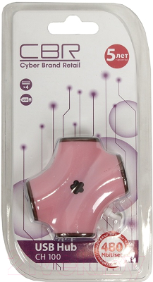 USB-хаб CBR CH-100 (розовый)