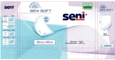 Набор пеленок одноразовых впитывающих Seni Soft 90x60 (30шт)