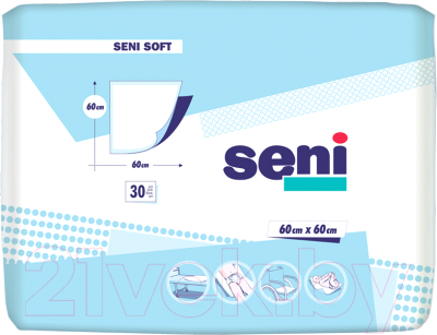 Набор пеленок одноразовых впитывающих Seni Soft 60x60 (30шт)
