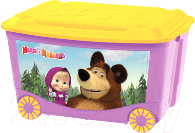 Ящик для хранения Бытпласт Маша и медведь 4313794 (сиреневый)