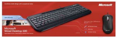Клавиатура+мышь Microsoft Wired Desktop 600 (APB-00011)