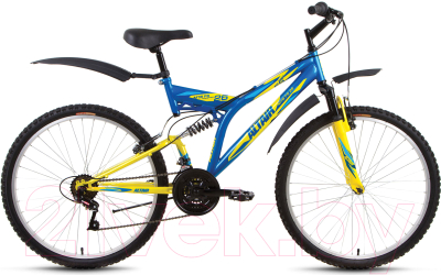 Велосипед Forward Altair MTB FS 26 1.0 2018 / RBKN8SN6P006 (синий/желтый)