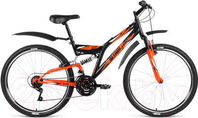 Велосипед Forward Altair MTB FS 18 1.0 2018 / RBKN8SN6P005 (черный/оранжевый матовый)