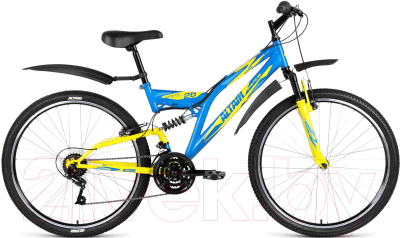 Велосипед Forward Altair MTB FS 26 1.0 2018 / RBKN8SN6P008 (синий/желтый)