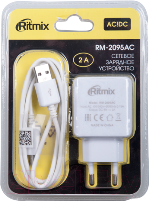 Зарядное устройство сетевое Ritmix RM-2095AC (белый)