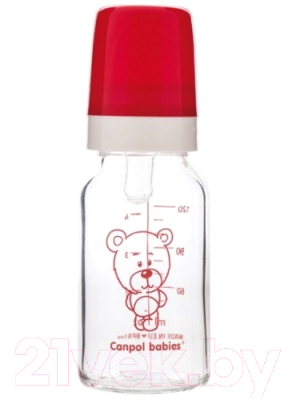 Бутылочка для кормления Canpol Мишка / 42/102 (120мл, красный)