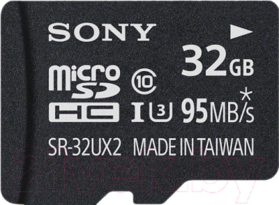 Карта памяти Sony microSDHC (Class 10) 32GB + адаптер (SR32UX2AT)