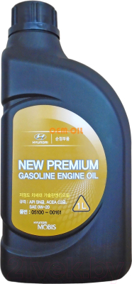 

Моторное масло Hyundai/KIA, New Premium Gasoline 0W20 / 0510000161