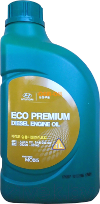 

Моторное масло Hyundai/KIA, Eco Premium Diesel Engine 0W30 / 05200-00140