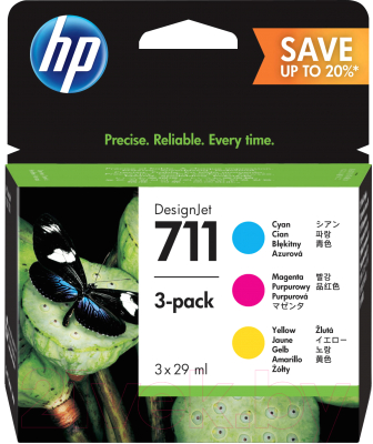 Комплект картриджей HP 711 3-pack (P2V32A)