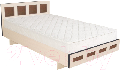 Двуспальная кровать Барро М1 КР-017.11.02-19 160x190 (дуб молочный)