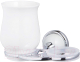 Стакан для зубной щетки и пасты Bisk 06899 (хром/белый) - 