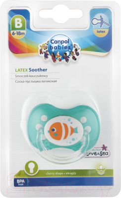 Изображение товара Пустышка Canpol Природа латексная круглая 6-18мес / 22/607 (салатовый)