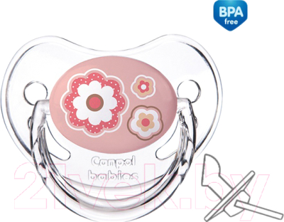 Пустышка Canpol Newborn Baby силиконовая анатомическая 6-18мес / 22/566 (розовый)