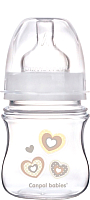 Бутылочка для кормления Canpol Newborn Baby с широким горлышком 0+ / 35/216 (120мл, бежевый) - 