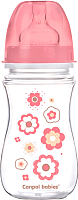 Бутылочка для кормления Canpol Newborn Baby с широким горлышком 3+ / 35/217 (розовый, 240мл) - 