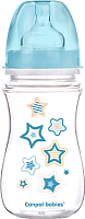 Бутылочка для кормления Canpol Newborn Baby с широким горлышком 3+ / 35/217 (голубой, 240мл) - 