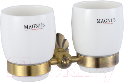 Набор стаканов для зубной щетки и пасты Magnus 95160 (двойной, бронза)